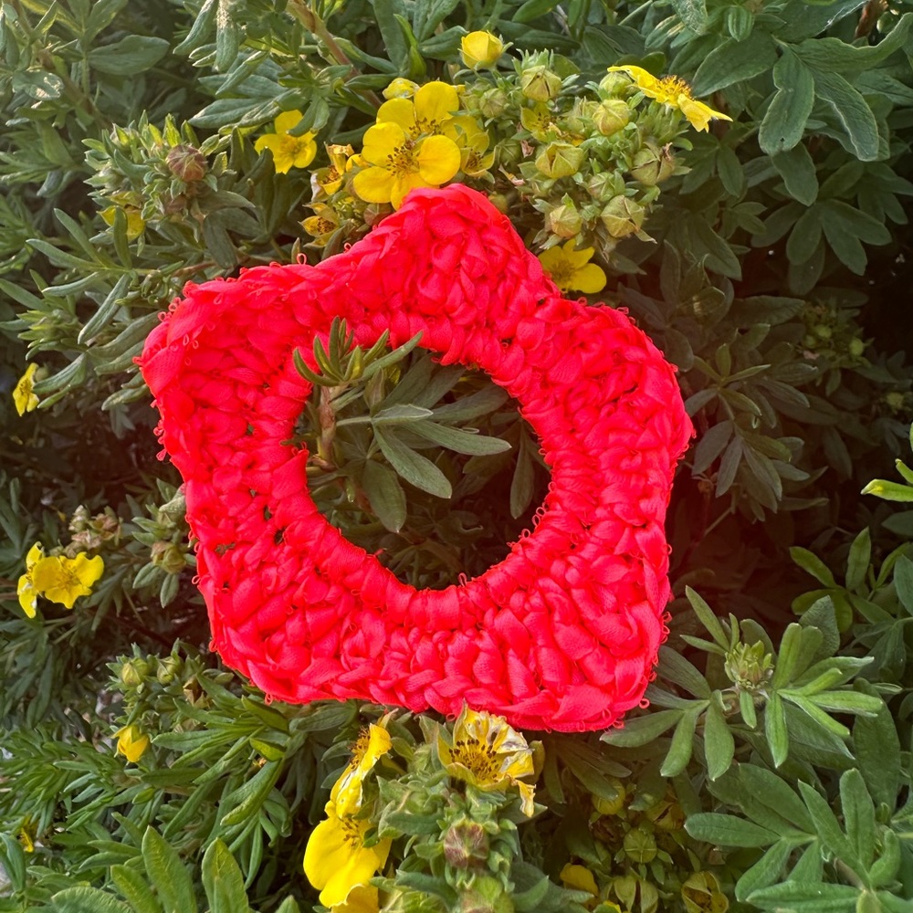 Handmade flower scrunchie